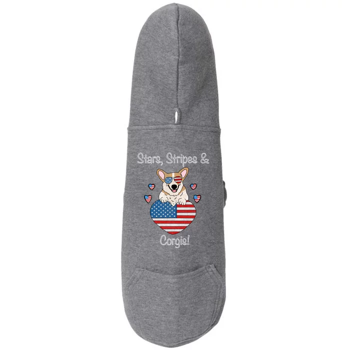 Stars Stripes And Corgis Pembroke Welsh Corgi Indian Creek Gift Doggie 3-End Fleece Hoodie