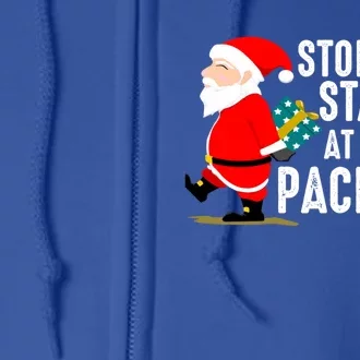 Stop Staring At My Package Funny Adult Humour Xmas Gift Full Zip Hoodie