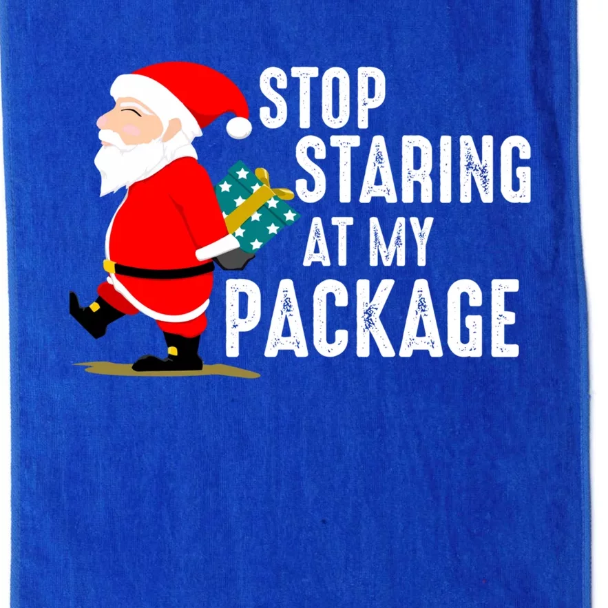 Stop Staring At My Package Funny Adult Humour Xmas Gift Platinum Collection Golf Towel