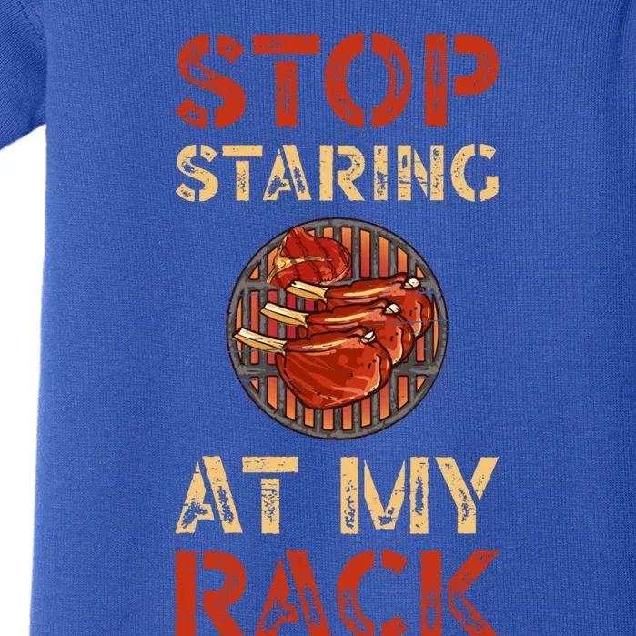 Stop Staring At My Rack Barbecue Grill Griller Grillfather Gift Baby Bodysuit