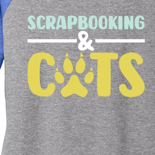 Scrapbook Scrapbooking And Cats I Do Crafts Scrapbooking Great Gift Women's Tri-Blend 3/4-Sleeve Raglan Shirt