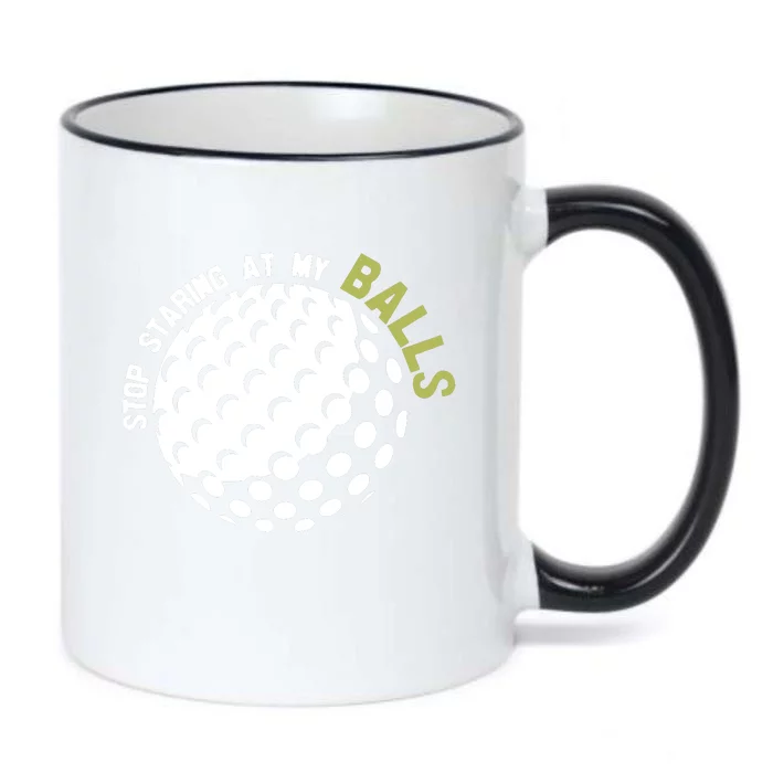 Stop Staring At My Balls Golf Black Color Changing Mug