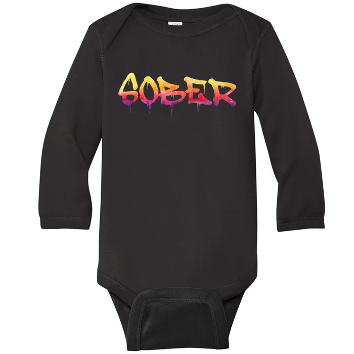 Sober Sobriety Anniversary Recovery Sober AA NA Baby Long Sleeve Bodysuit