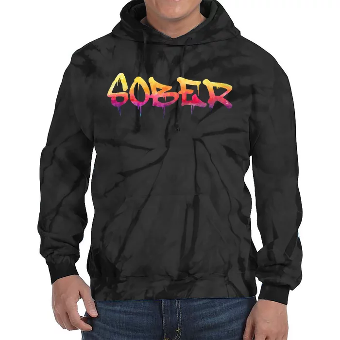 Sober Sobriety Anniversary Recovery Sober AA NA Tie Dye Hoodie