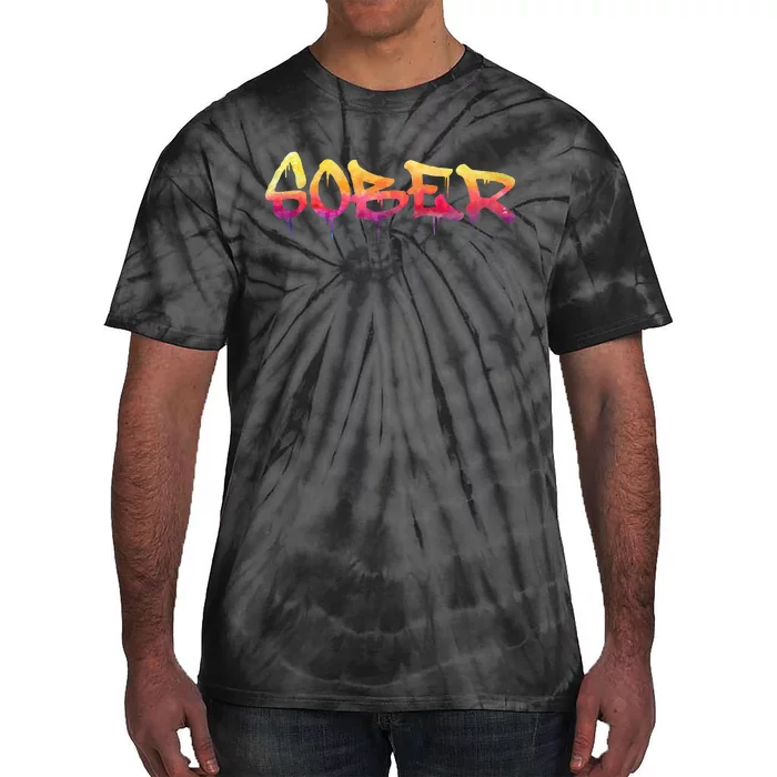 Sober Sobriety Anniversary Recovery Sober AA NA Tie-Dye T-Shirt