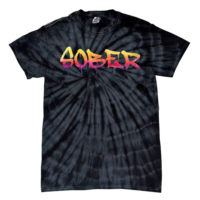 Sober Sobriety Anniversary Recovery Sober AA NA Tie-Dye T-Shirt