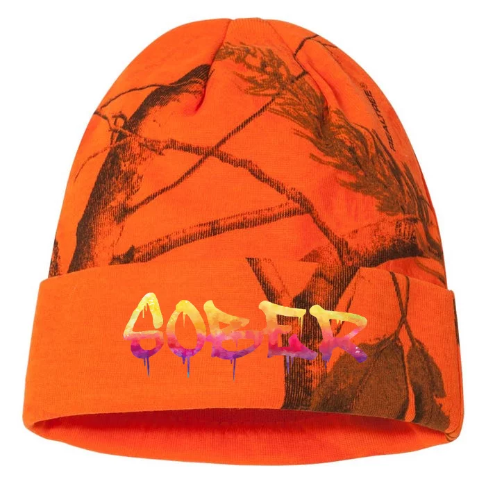 Sober Sobriety Anniversary Recovery Sober AA NA Kati - 12in Camo Beanie