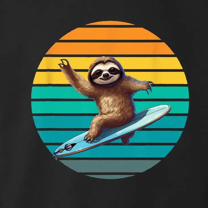 Sloth Surfing A Wave Surfing Sloth Surf Toddler Hoodie