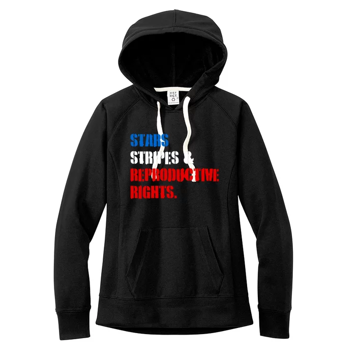 Stars Stripes And Reproductive Rights Feminist Pro Roe Choice 1973 Women's Fleece Hoodie