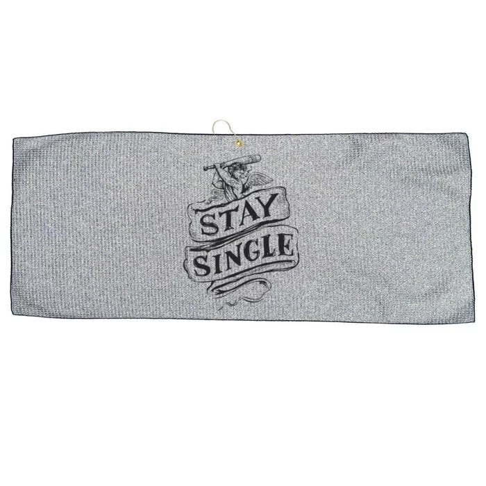 Stay Single Anti Valentine's Day Large Microfiber Waffle Golf Towel