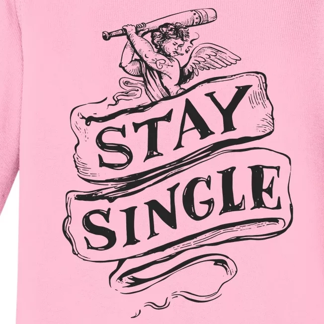 Stay Single Anti Valentine's Day Baby Long Sleeve Bodysuit