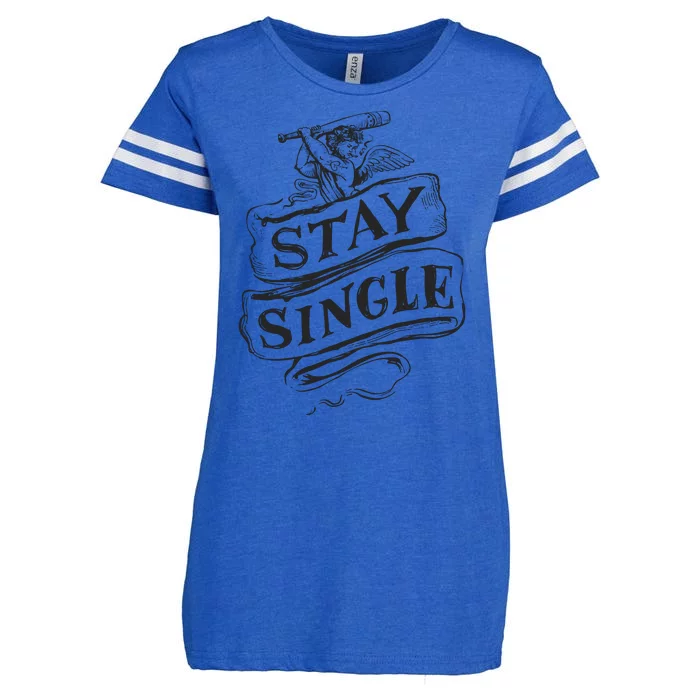 Stay Single Anti Valentine's Day Enza Ladies Jersey Football T-Shirt