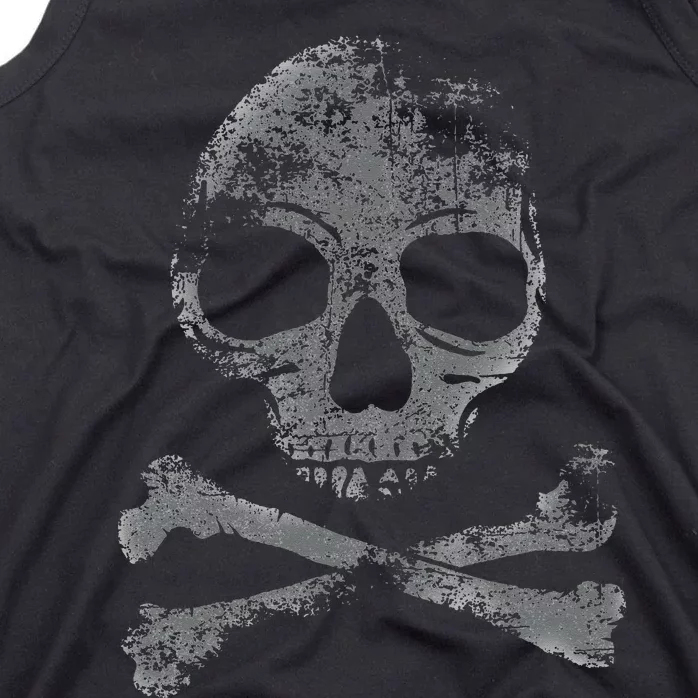 Scary Skull And Crossbones Grunge Style Gothic Creepy Spooky Tank Top