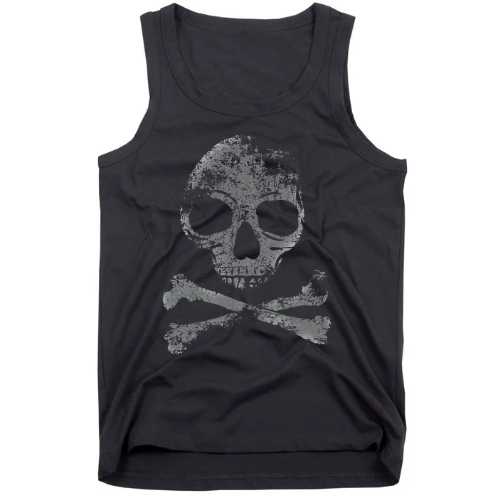 Scary Skull And Crossbones Grunge Style Gothic Creepy Spooky Tank Top