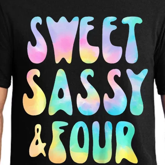 Sweet Sassy And Four 4th Birthday Girl Tie Dye 4 Year Old Pajama Set