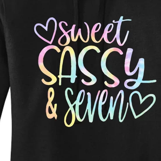 Sweet Sassy And Seven Birthday Tie Dye Tee Kids Women's Pullover Hoodie