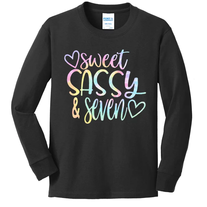 Sweet Sassy And Seven Birthday Tie Dye Tee Kids Kids Long Sleeve Shirt