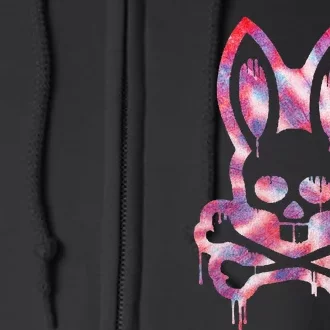 Scary Skull And Crossbones Bad Rabbit Horror Bunny Halloween Full Zip Hoodie