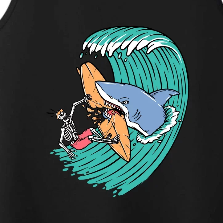 Surfing Sharks Attack Surfers Gift Performance Tank