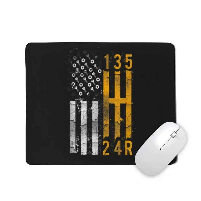 Stick Shift American Flag Muscle Car Mechanic Mousepad