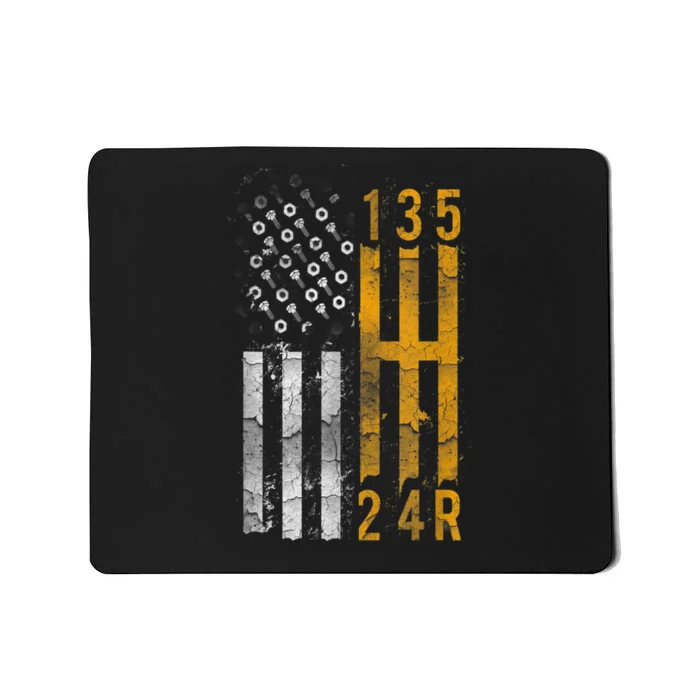 Stick Shift American Flag Muscle Car Mechanic Mousepad