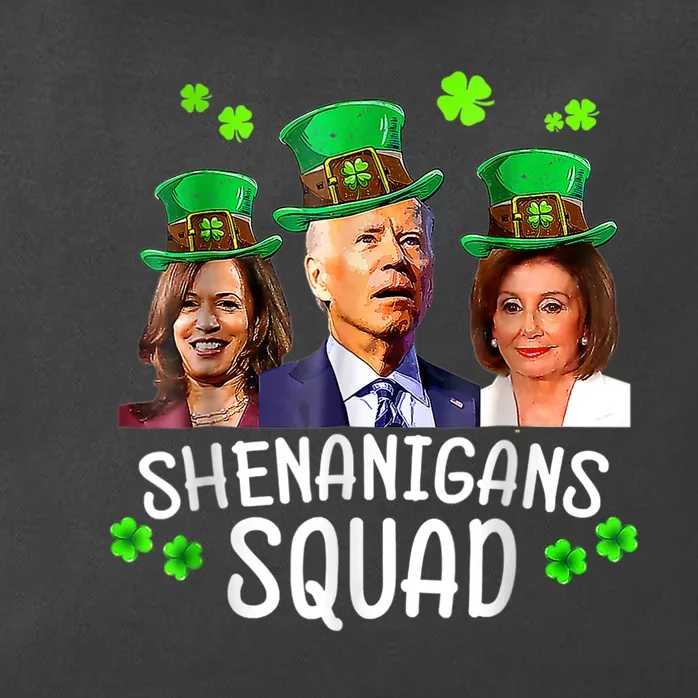 Shenanigans Squad Anti Biden Shamrock St Patrick's Day Funny Zip Tote Bag