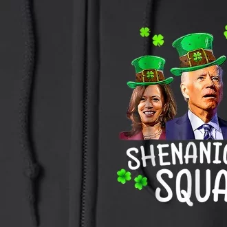 Shenanigans Squad Anti Biden Shamrock St Patrick's Day Funny Full Zip Hoodie