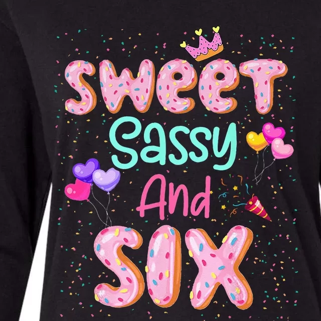 Sweet Sassy And Six Birthday For 6 Year Old Womens Cotton Relaxed Long Sleeve T-Shirt