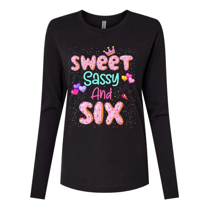 Sweet Sassy And Six Birthday For 6 Year Old Womens Cotton Relaxed Long Sleeve T-Shirt