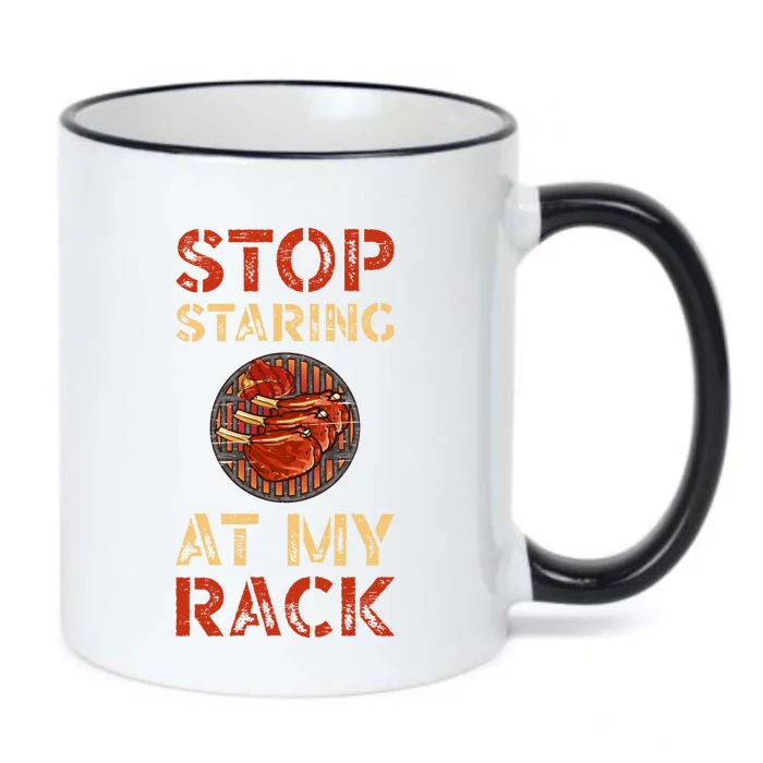 Stop Staring At My Rack Barbecue Grill Griller Grillfather Gift Black Color Changing Mug