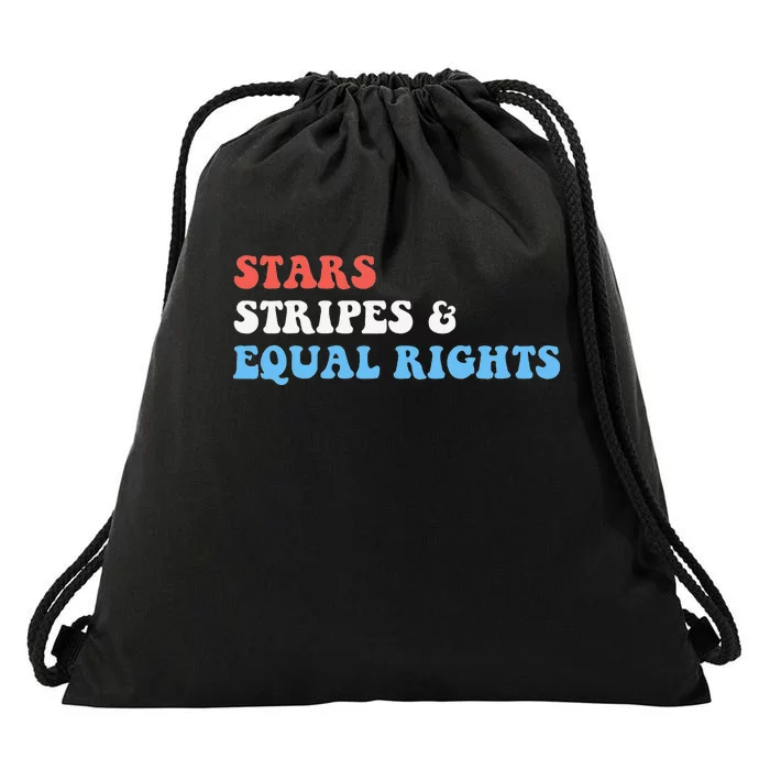 Stars Stripes And Equal Rights 4th Of July 's Rights Drawstring Bag