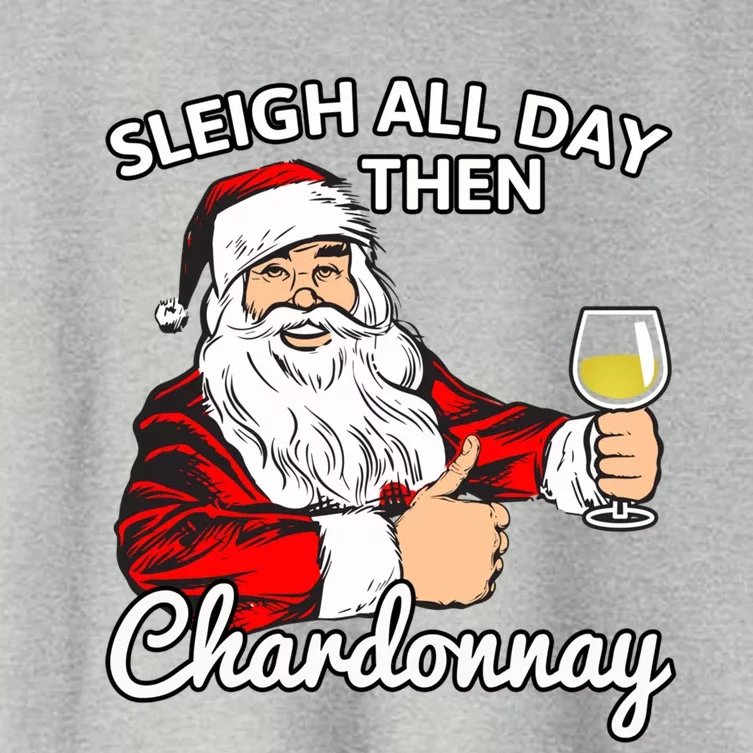 Santa Sleigh All Day Then Chardonnay Christmas Wine Gift Women's Crop Top Tee