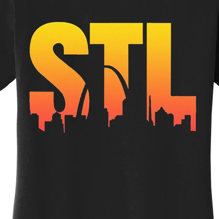 STL Skyline Art St. Louis Arch Missouri Souvenir Women's T-Shirt