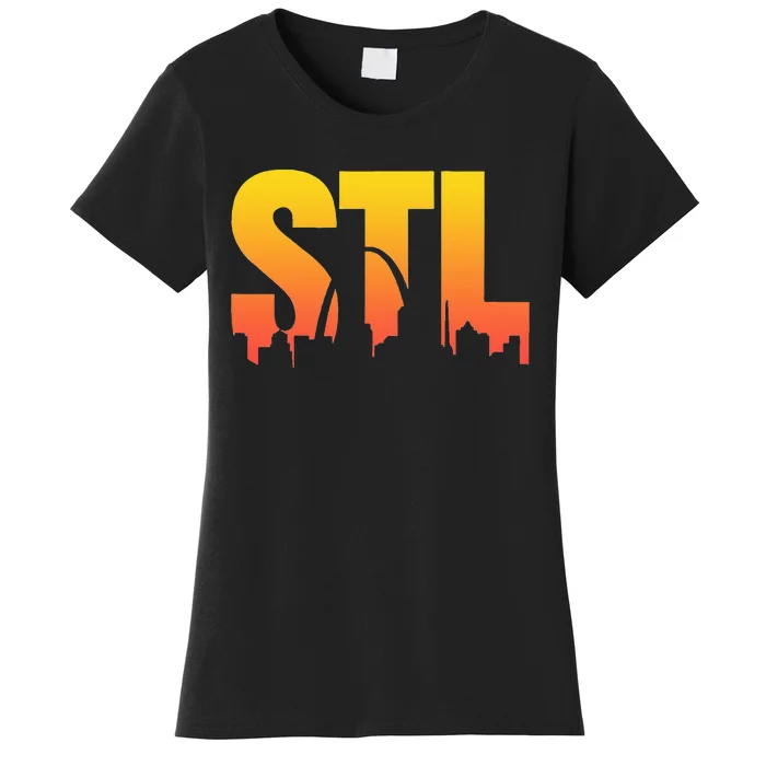 STL Skyline Art St. Louis Arch Missouri Souvenir Women's T-Shirt