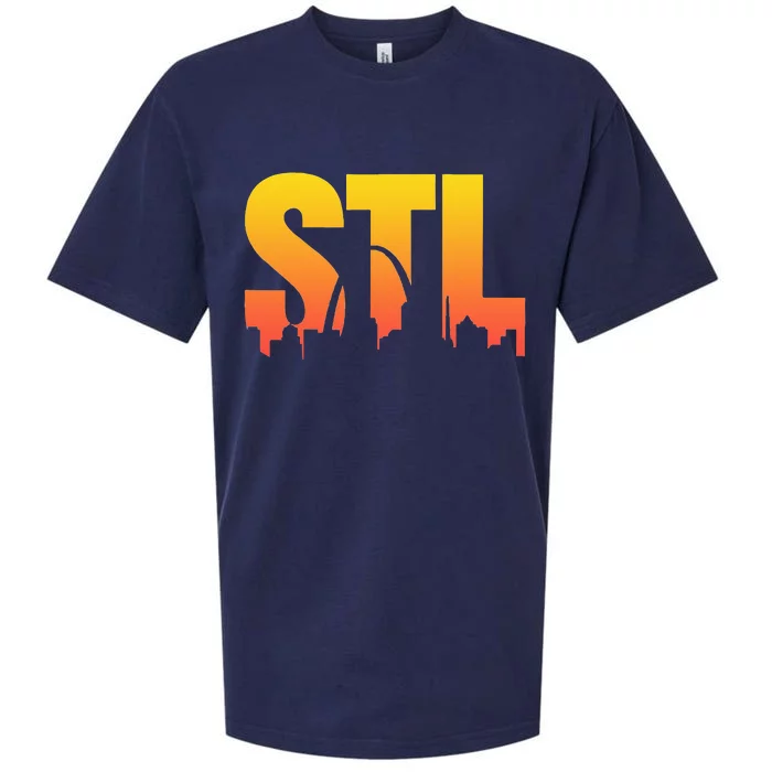 STL Skyline Art St. Louis Arch Missouri Souvenir Sueded Cloud Jersey T-Shirt