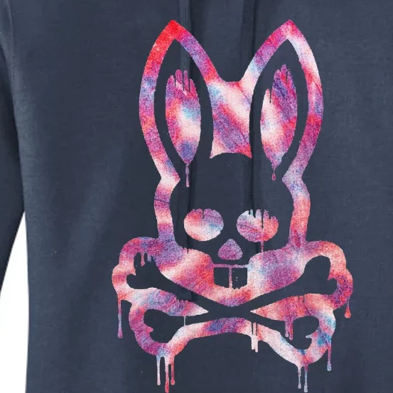 Scary Skull And Crossbones Bad Rabbit Horror Bunny Halloween Women's Pullover Hoodie