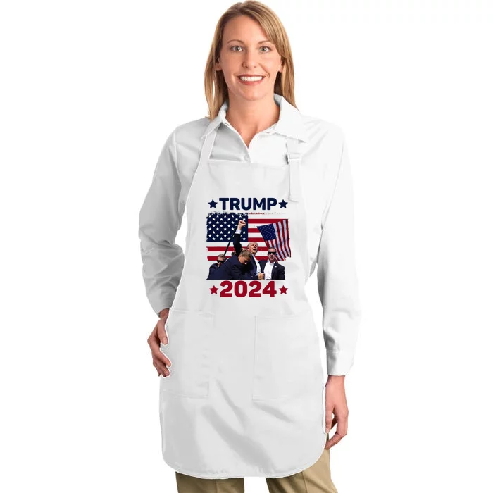 Survived Shot At Election Rally Donald Trump 2024 Full-Length Apron With Pocket