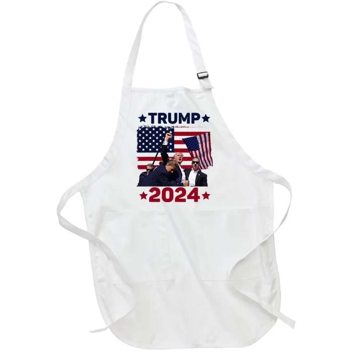 Survived Shot At Election Rally Donald Trump 2024 Full-Length Apron With Pocket