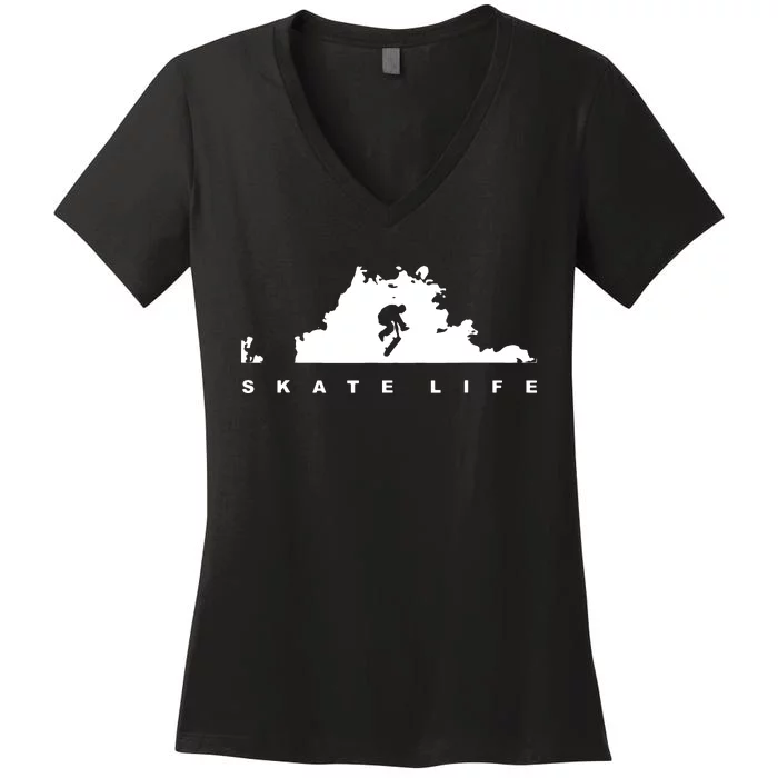 Skateboarding Skateboard Apparel Skateboarder Skateboard Women's V-Neck T-Shirt