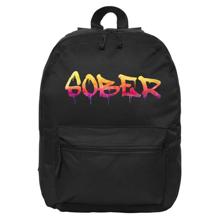 Sober Sobriety Anniversary Recovery Sober Aa Na 16 in Basic Backpack