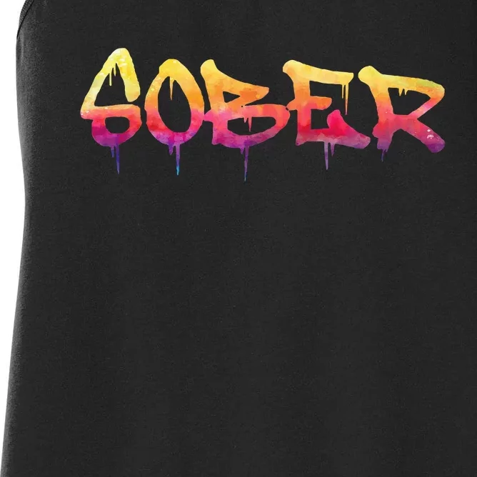 Sober Sobriety Anniversary Recovery Sober Aa Na Women's Racerback Tank