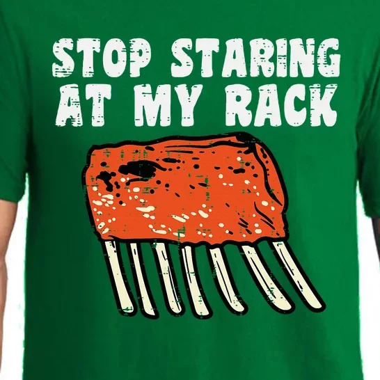 Stop Staring At My Rack Bbq Ribs Barbecue Grill Pajama Set