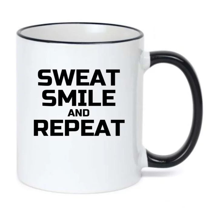 Sweat Smile And Repeat Funny Gym Yoga Gift Black Color Changing Mug