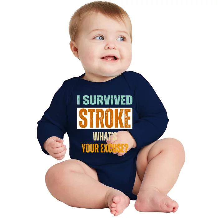 Survivor Stroke Awareness For Dad Mom 2024 Loved Ones Gift Baby Long Sleeve Bodysuit