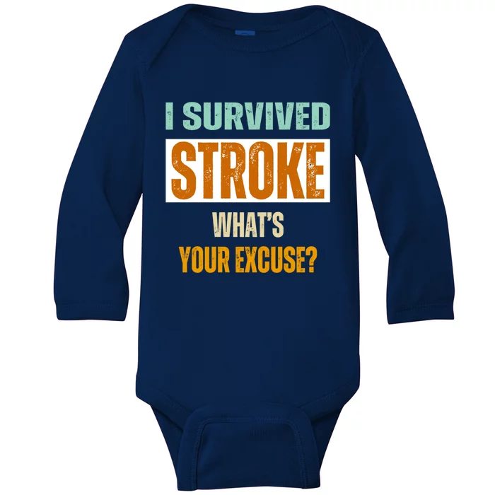 Survivor Stroke Awareness For Dad Mom 2024 Loved Ones Gift Baby Long Sleeve Bodysuit