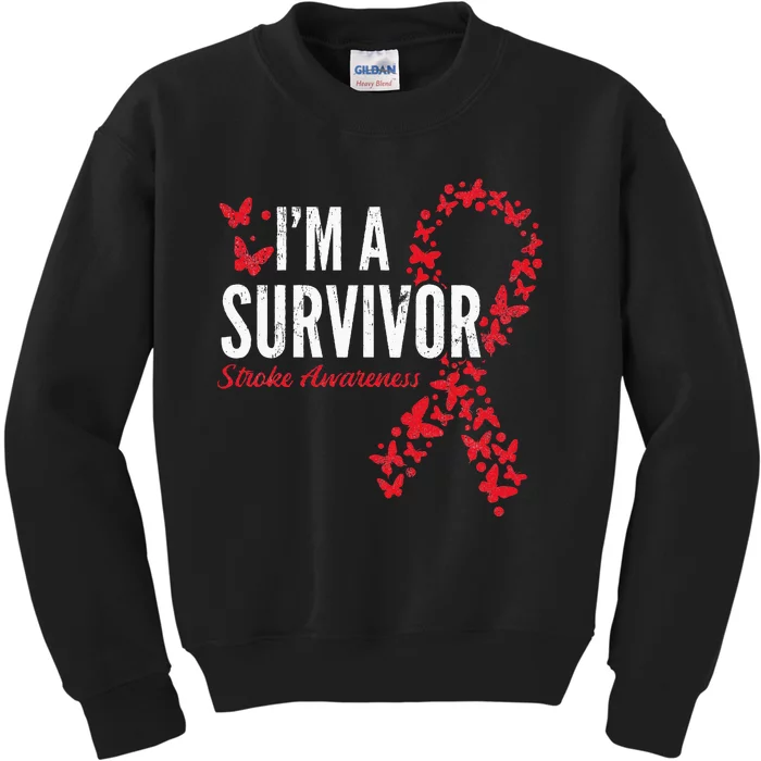 Survivor Stroke Awareness Stroke Survivor Kids Sweatshirt