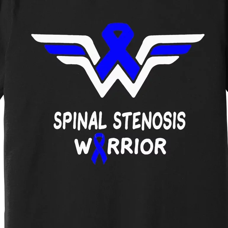 Spinal Stenosis Awareness Warrior Support Blue Ribbon Gifts Premium T-Shirt