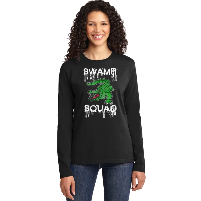 Swamp Squad Alligator Ladies Long Sleeve Shirt