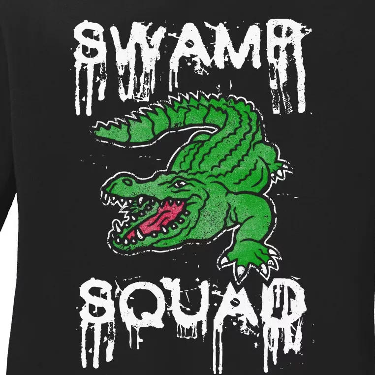 Swamp Squad Alligator Ladies Long Sleeve Shirt