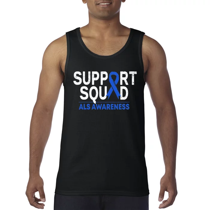 Support Squad ALS Awareness Month Blue Ribbon Support Team Tank Top